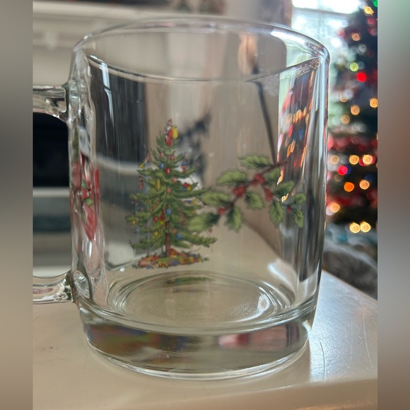 Spode 🎄Christmas Tree Glass Mugs, Set of 4 - Picture 3 of 4
